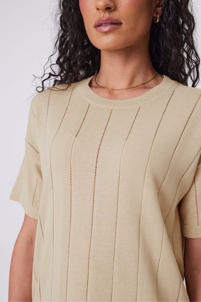 Marlow Ember Knit Tee Hummus