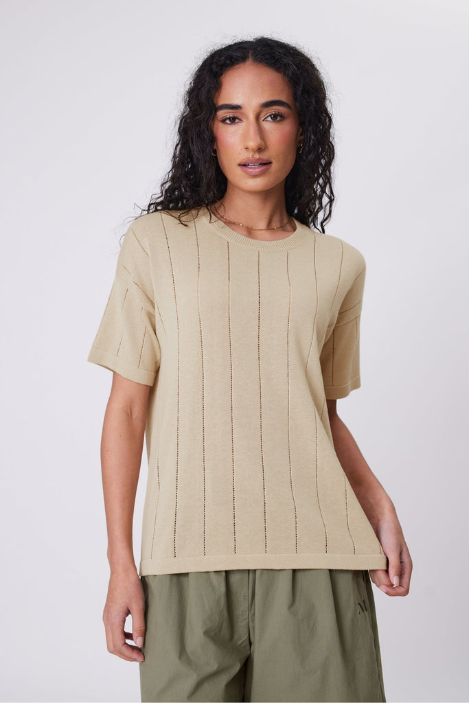 Marlow Ember Knit Tee Hummus