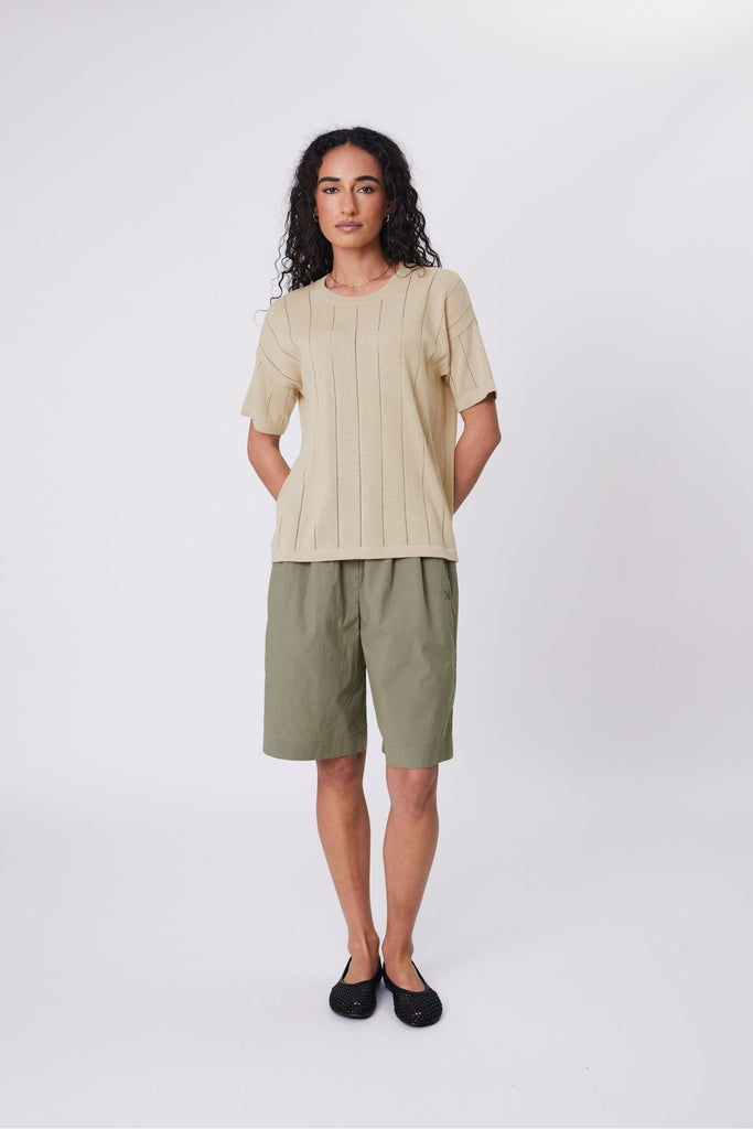 Marlow Ember Knit Tee Hummus