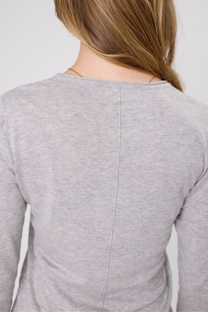 Marlow Encore knit Crew Neck Top Grey Marle
