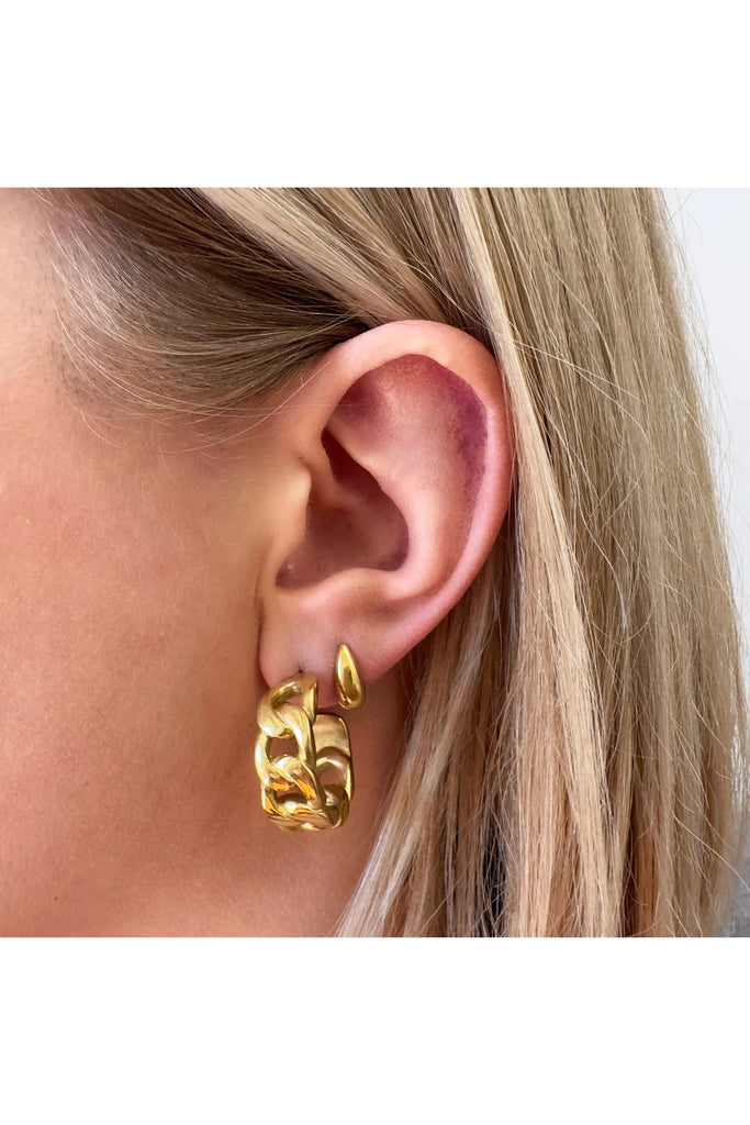 Ever Swift Stud Gold Earrings on model