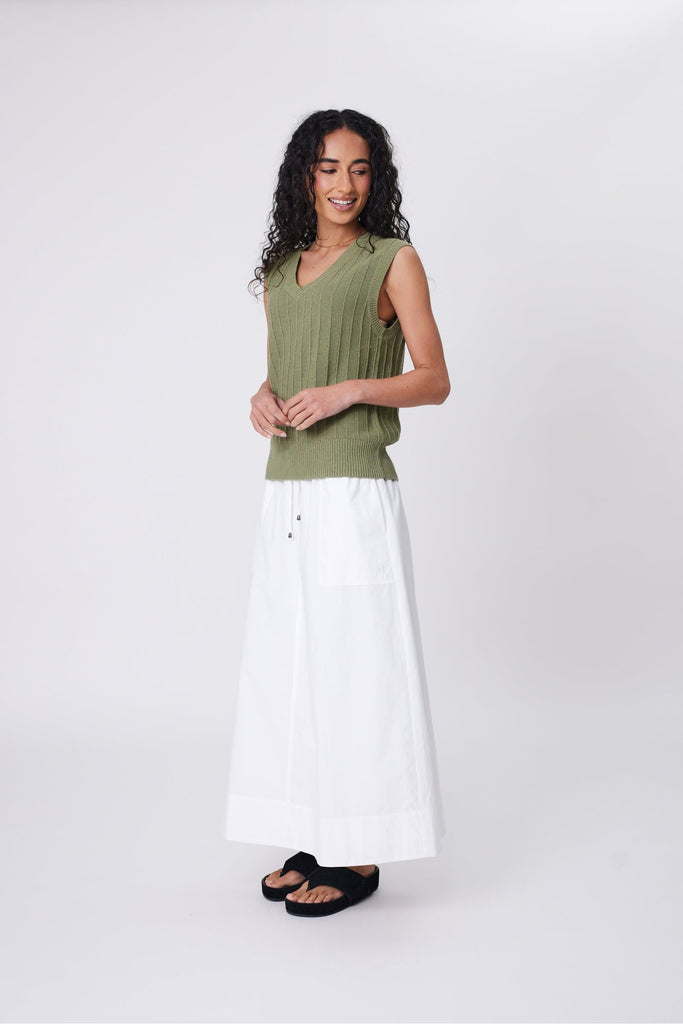 Marlow Evergreen Knit Vest in Laurel