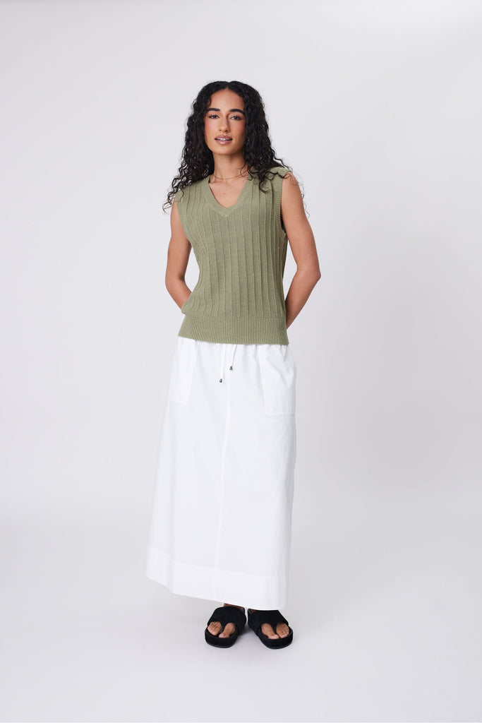 Marlow Evergreen Knit Vest in Laurel