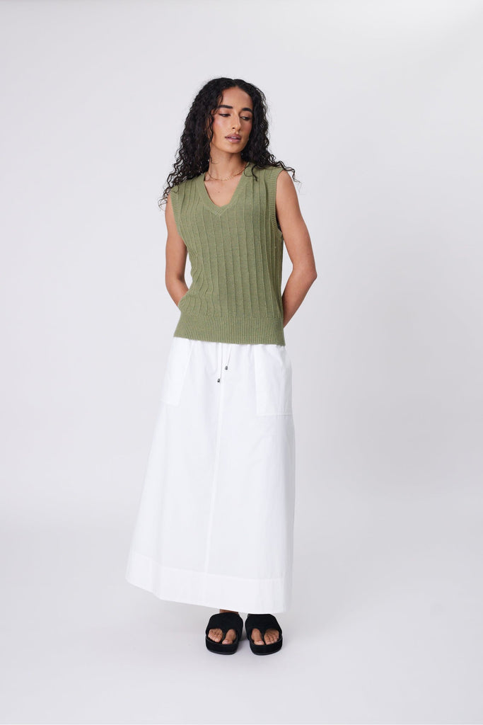 Marlow Evergreen Knit Vest in Laurel