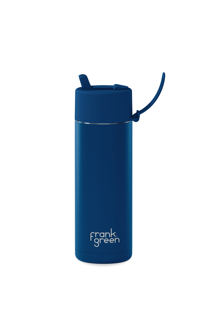 Ceramic Reusable Bottle w Straw Lid 20oz | Deep Ocean Water Bottles Frank Green