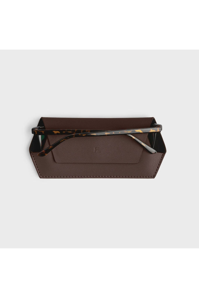 Fox and Leo Glasses Case Chocolate Brown