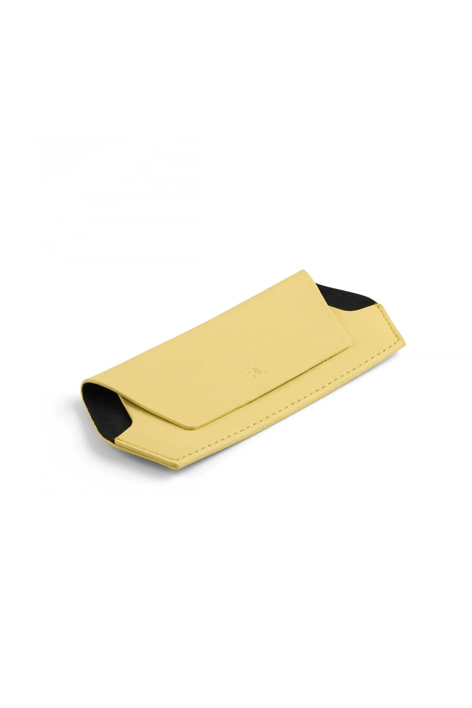 Yellow case with black interior on a white background