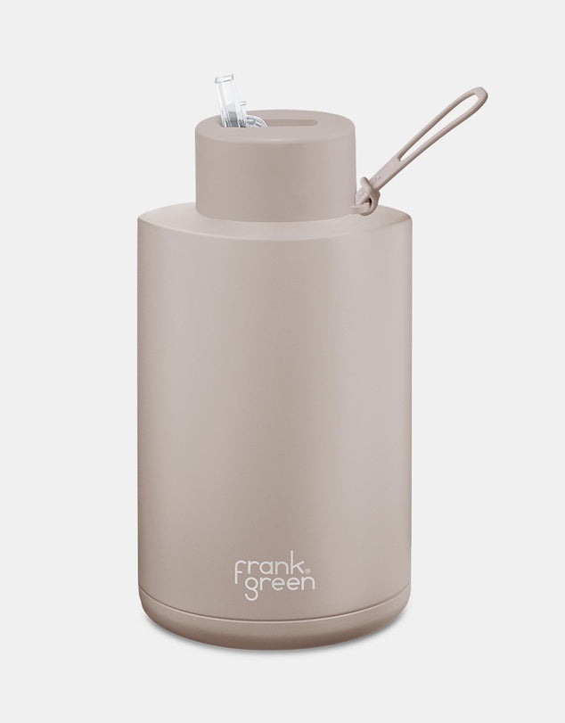 Frank Green 68oz Ceramic Reusable Bottle with Straw Lid in Midnight Black Crisp Home & Wear.