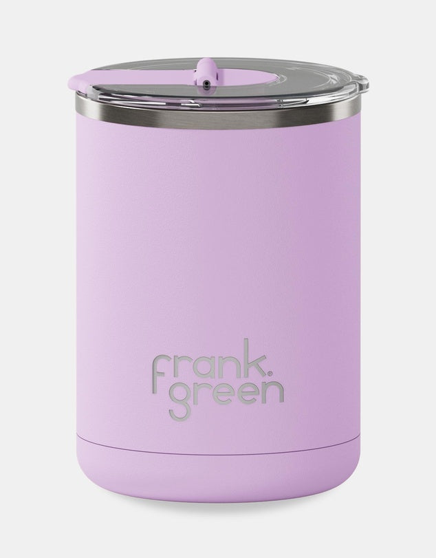 Frank Green 12oz Stainless Steel Ceramic Cup with Hinged Lid in Lilac Haze Crisp Home & Wear. 