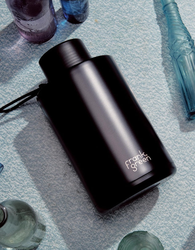 Frank Green 68oz Ceramic Reusable Bottle with Straw Lid in Midnight Black Crisp Home & Wear.