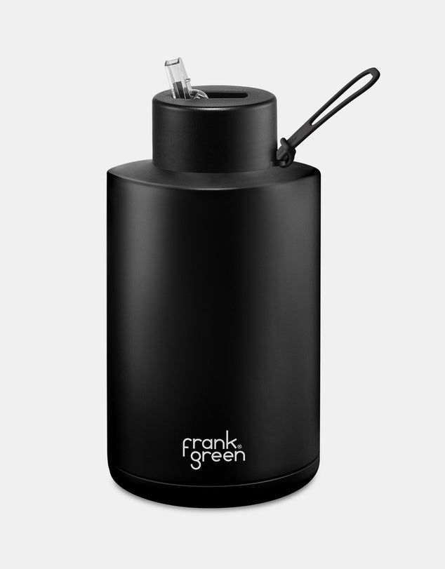 Frank Green 68oz Ceramic Reusable Bottle with Straw Lid in Midnight Black Crisp Home & Wear.