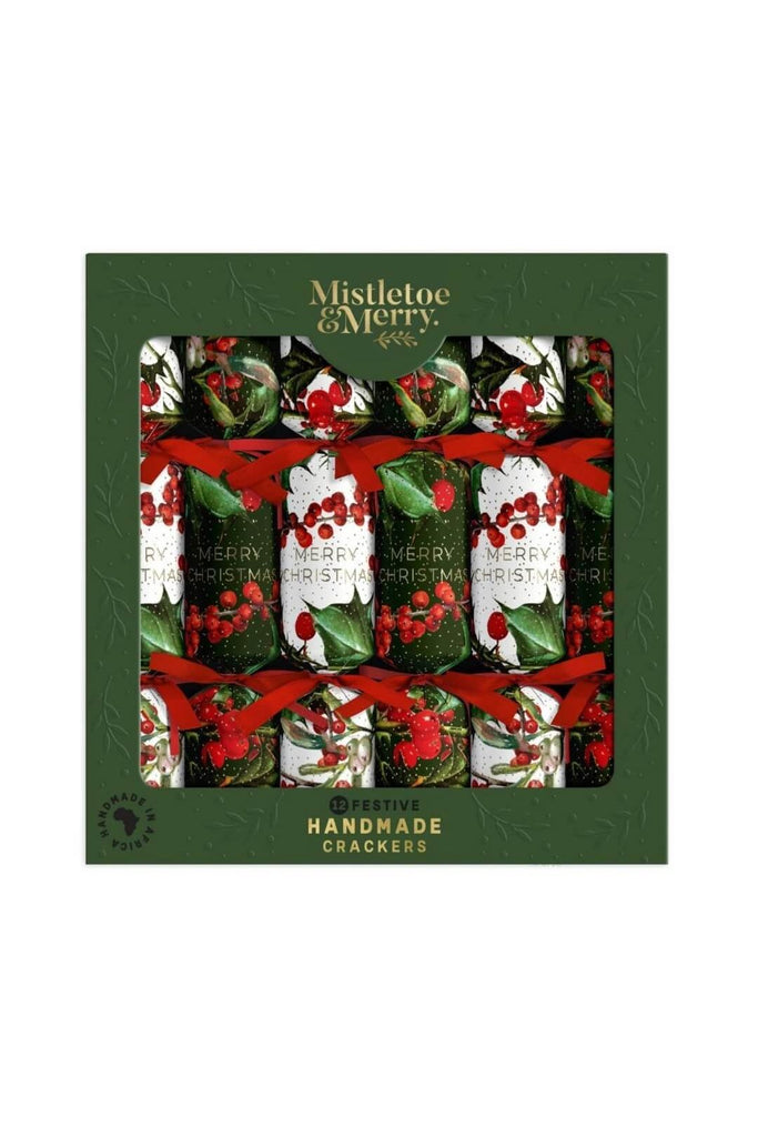 Festive Holly & Berry Sprigs | Handmade Crackers Christmas Decorations Mistletoe & Merry
