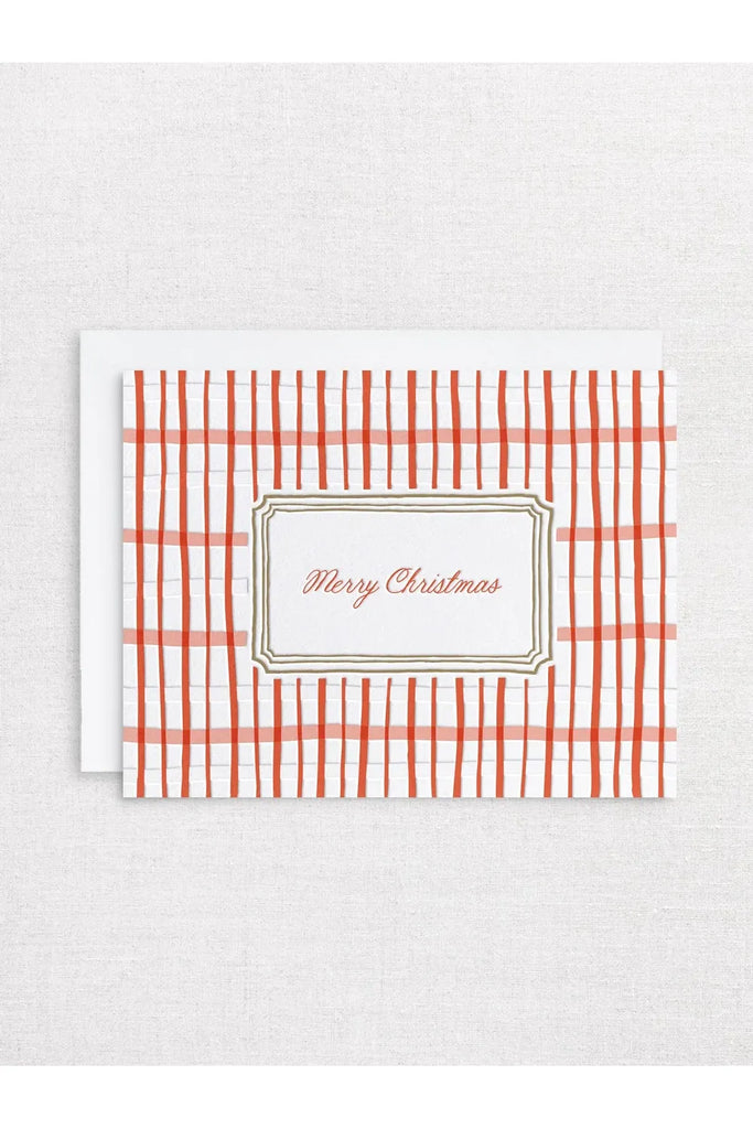 Greeting Card | Merry Christmas Plaid Christmas Greeting Cards Inker Tinker