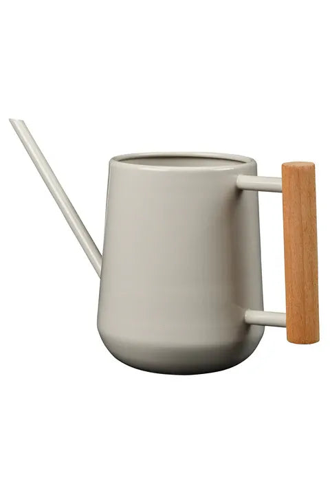 Burgeon & Ball Mushroom coloured Collectors Indoor watering can with a wooden handle on a white background