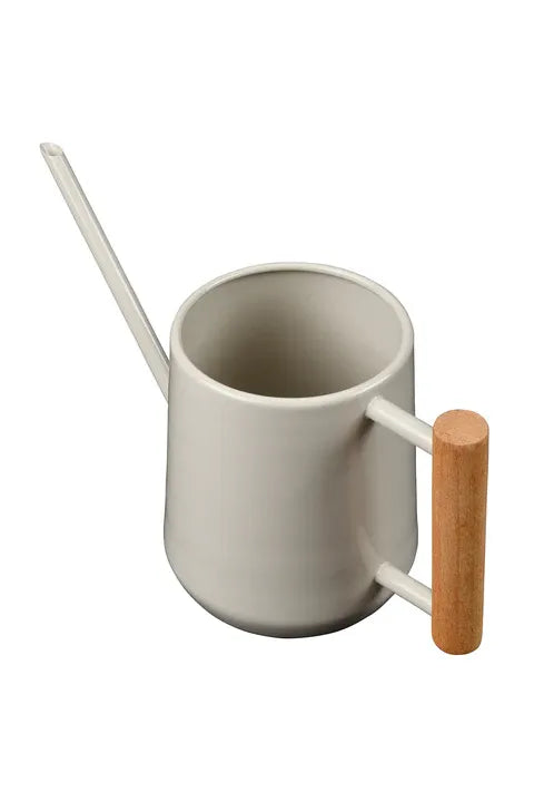 Burgeon & Ball Mushroom coloured Collectors Indoor watering can with a wooden handle on a white background