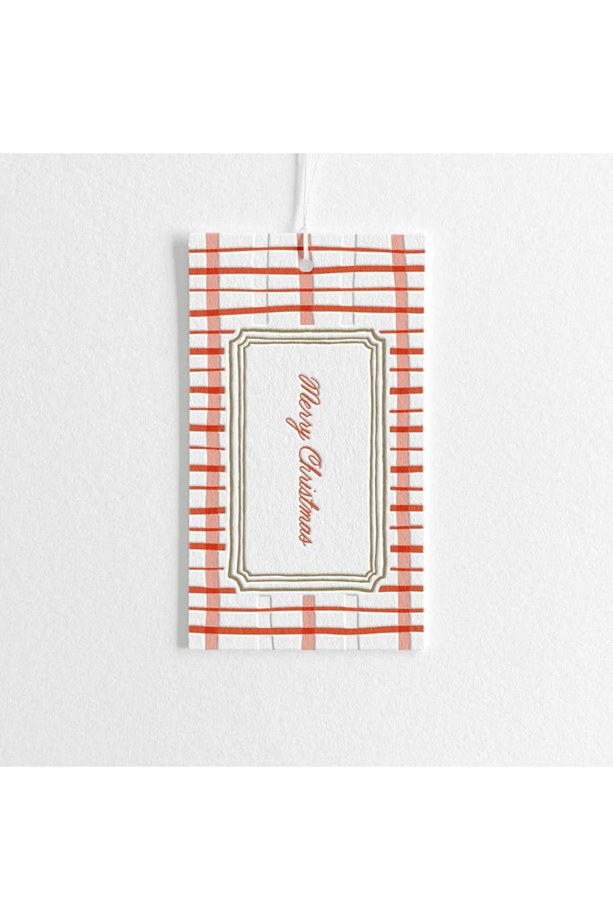 Gift Tag | Merry Christmas Plaid Christmas Gift Tags Inker Tinker