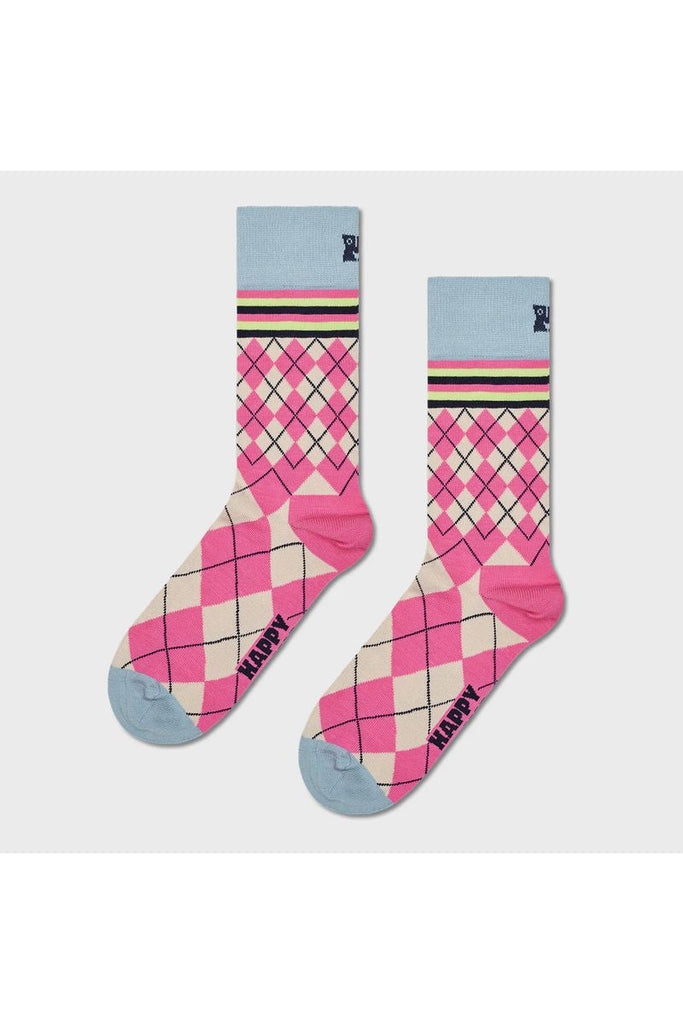 Mixed Argyle Socks | Pink,  Off White + Blue Womens Socks Happy Socks