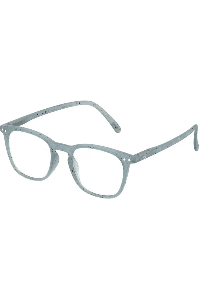 Izipizi Reading Glasses Artefact Collection Washed Denim Rectangular Frame Shape E Angled View