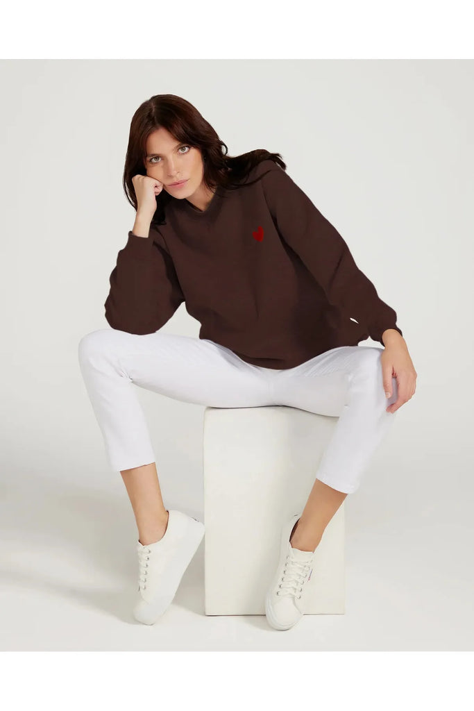 Jac Cadeaux Crew Neck Sweatshirt Chocolate Brown