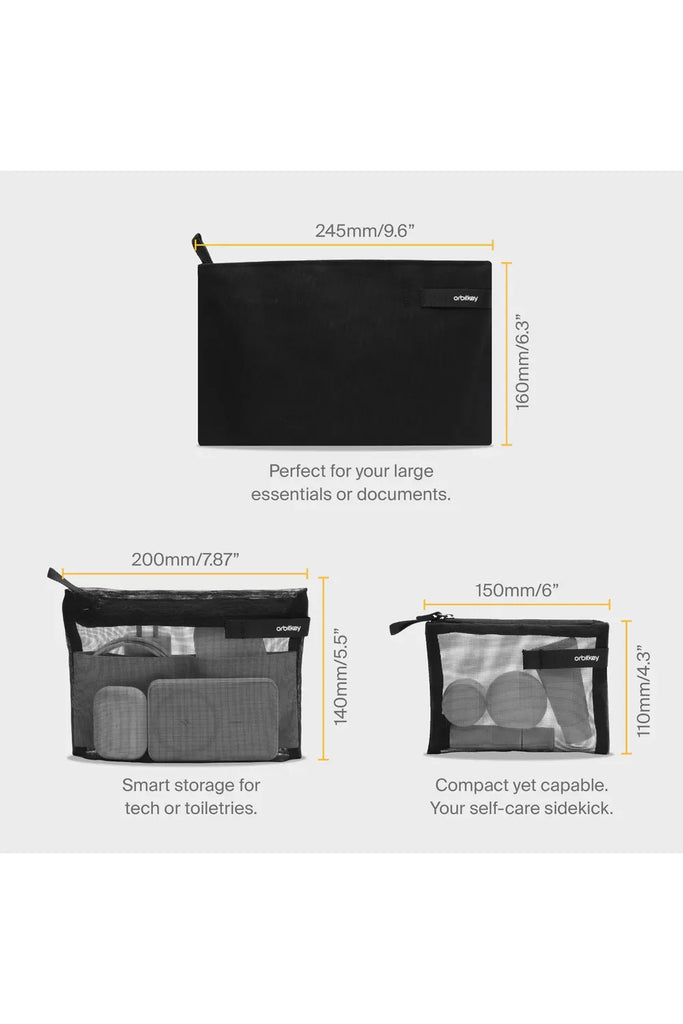 Essentials Pouch Trio | Black Orbitkey