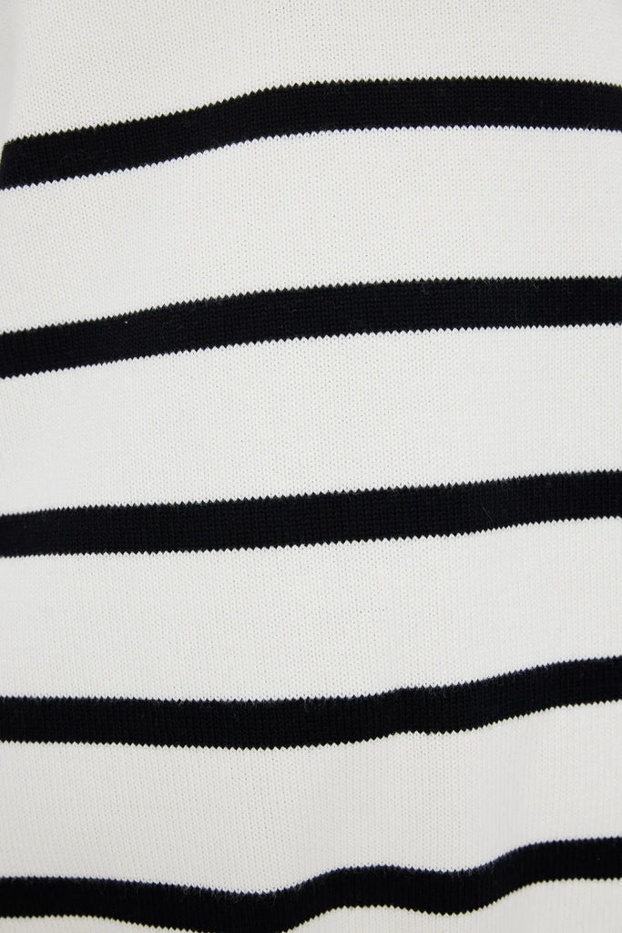 Kinney Cotton Berlin Knit Jumper White and Black Stripe
