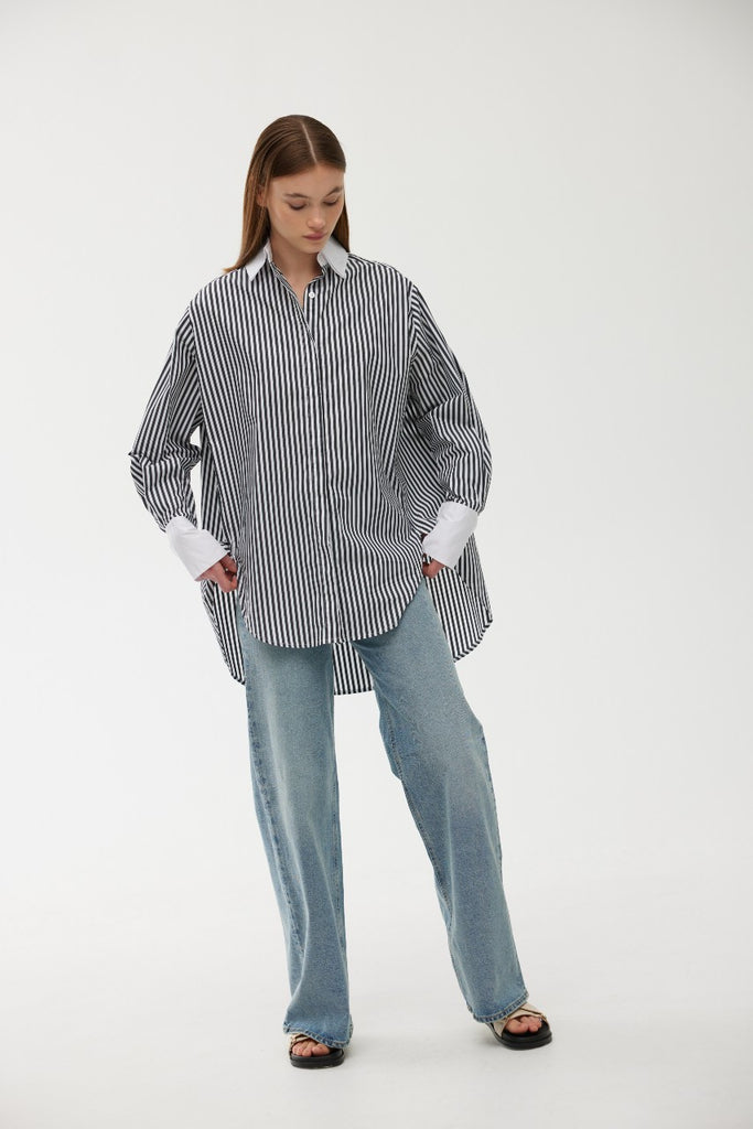Kinney Noah Stripe Shirt on model front view