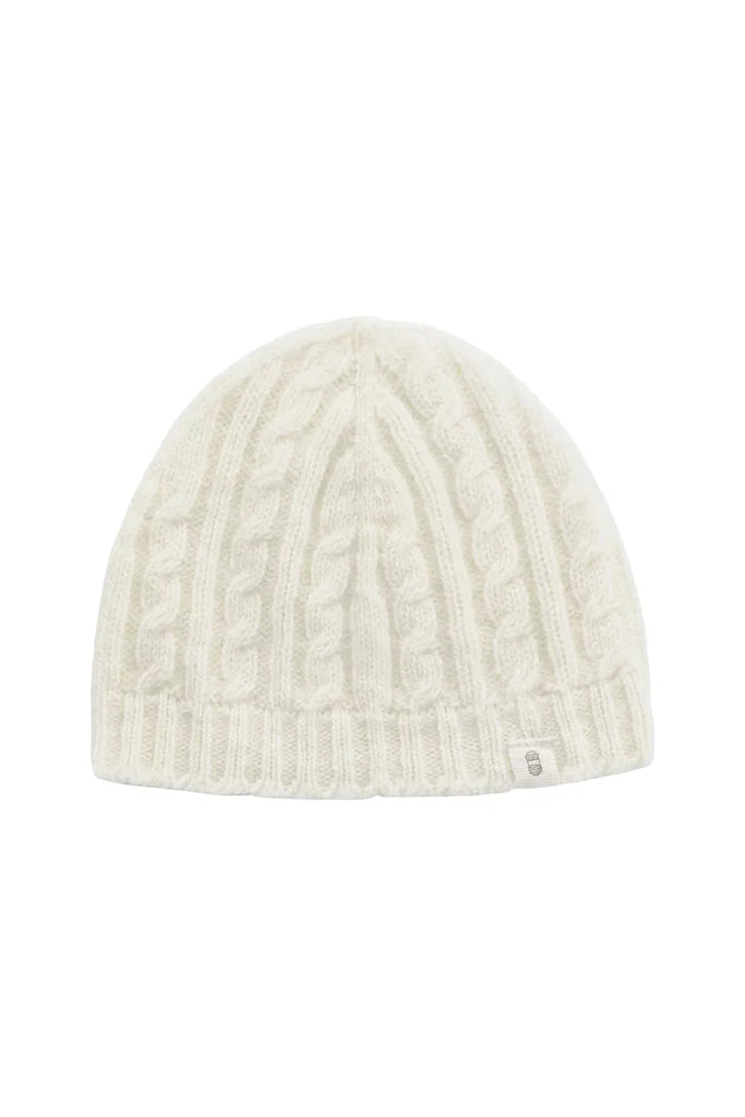 Benmore Cable Knit Hat Warm White