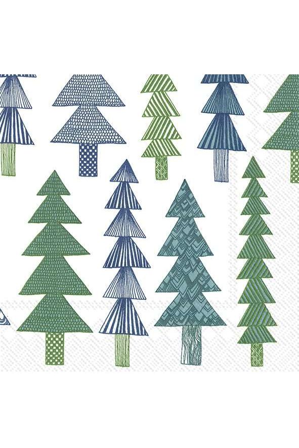 Christmas Luncheon Napkin | Marimekko Kuusikossa Green Christmas Paper Napkins IHR