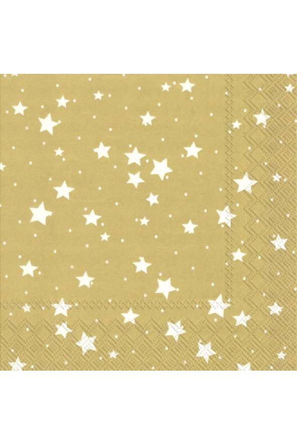 Christmas Luncheon Napkin | Stella Di Natale Gold Christmas Paper Napkins IHR