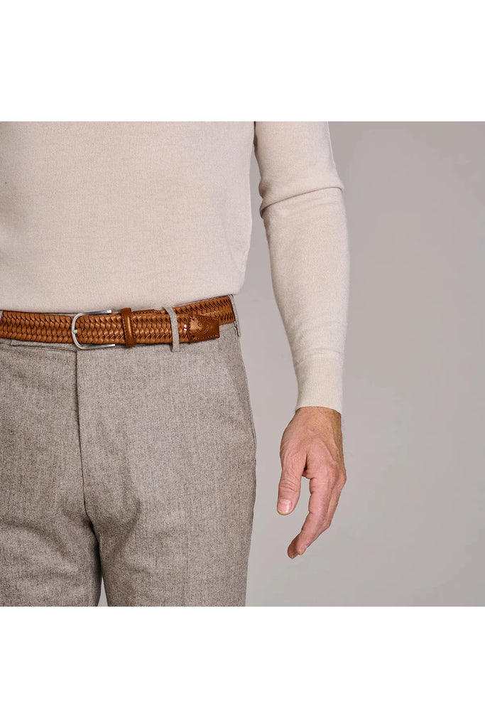 Woven Stretch Leather Belt | Napoli Mens Belts La Boucle