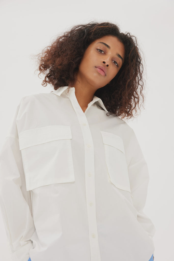 LMND Chiara Utility Shirt White