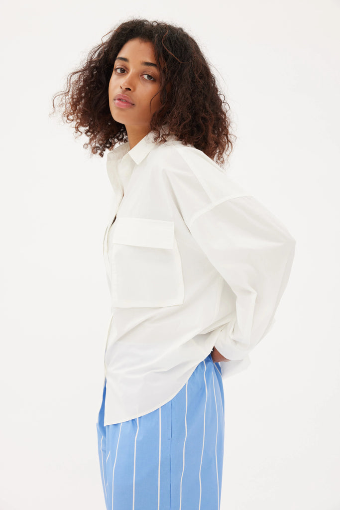 LMND Chiara Utility Shirt White