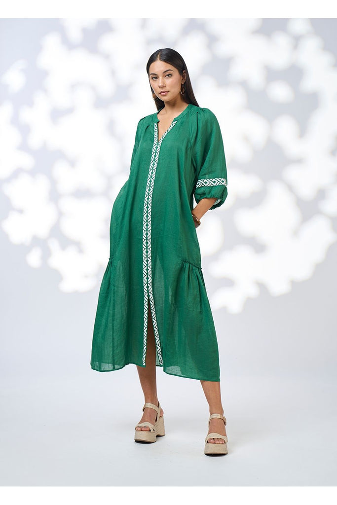 Maya Midi Dress | Palm Green Midi Dress 8,10,12,14 Loobie's Story