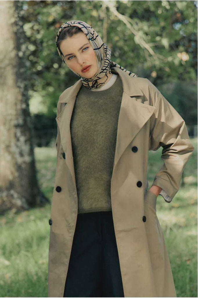Laing Brushed Cashmere Tee Moss Green