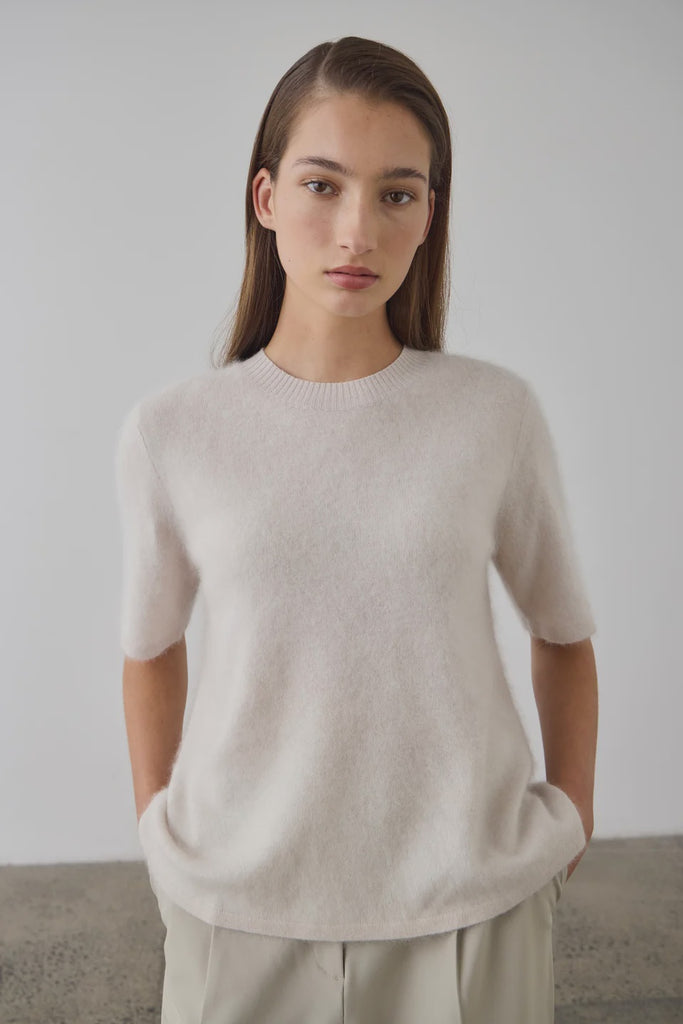 Laing Brushed Cashmere Tee Stone