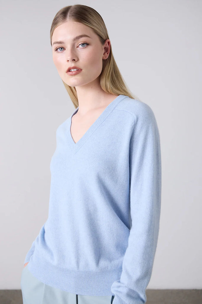 Laing Amy Cashmere V Neck Sweater Sky