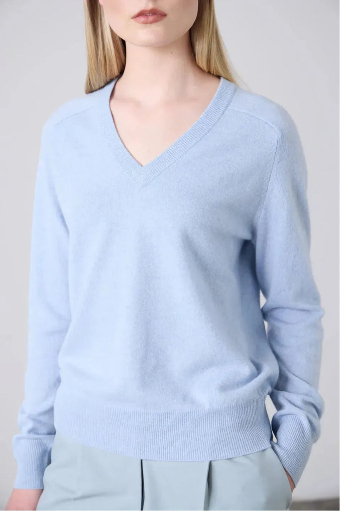 Laing Amy Cashmere V Neck Sweater Sky