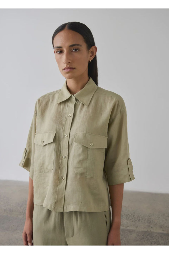 Cropped Linen Shirt | Fennel Shirts XS,S,M Laing