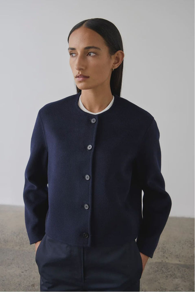 Double Faced Cardi Blazer | Navy Jackets XS,S,M,L Laing