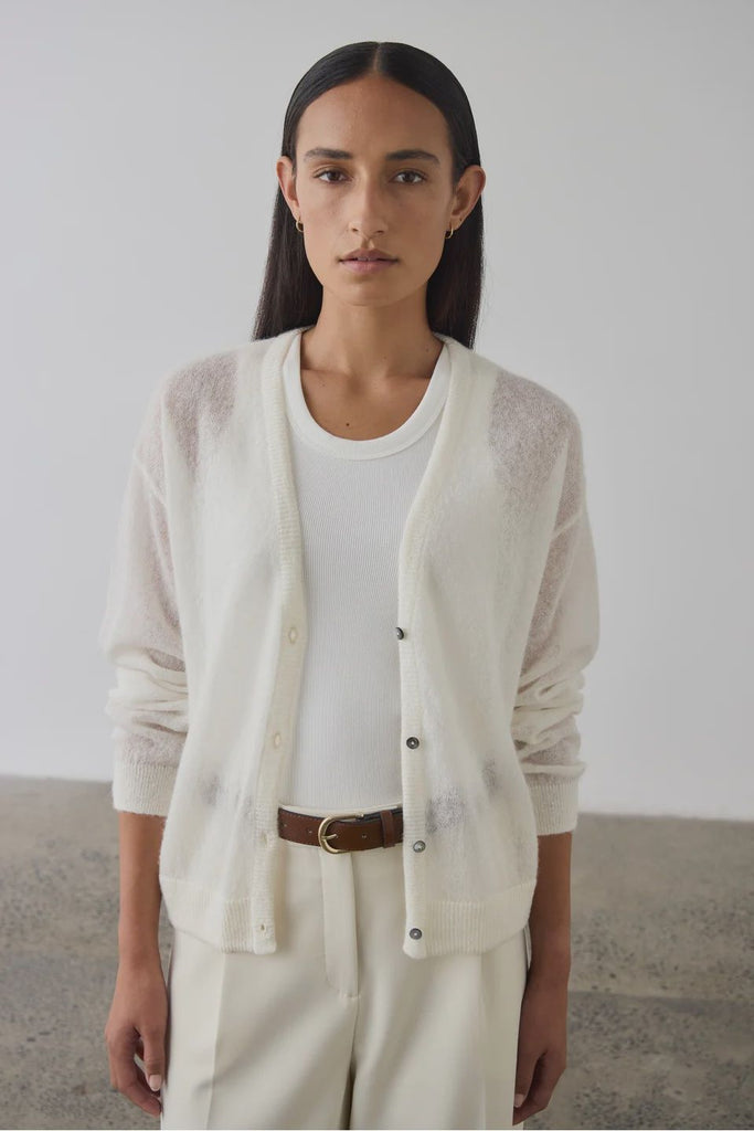 Fine Alpaca Cardigan | Cream Cardigans + Wraps XS,S,M,L Laing