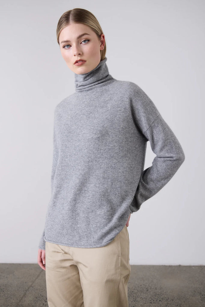Laing Boxy Cashmere Jumper Grey Marle