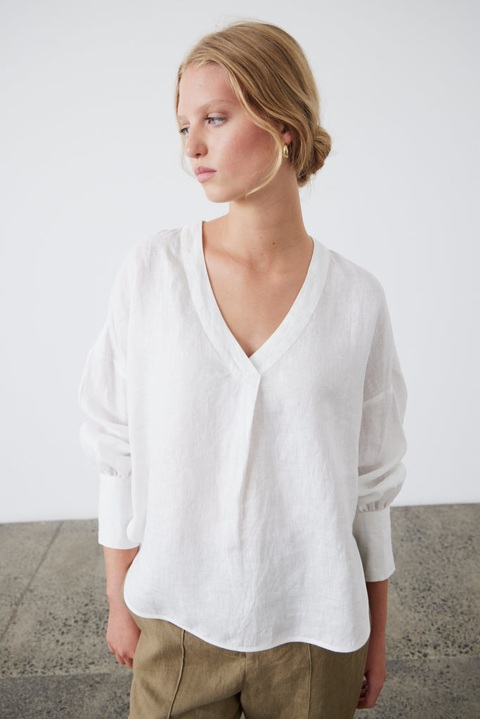 Laing Palma Scoop Blouse White