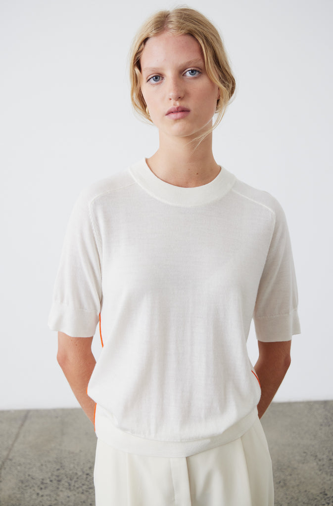 Ultimate Knit T Shirt | Cream Tees XS,S,M,L Laing