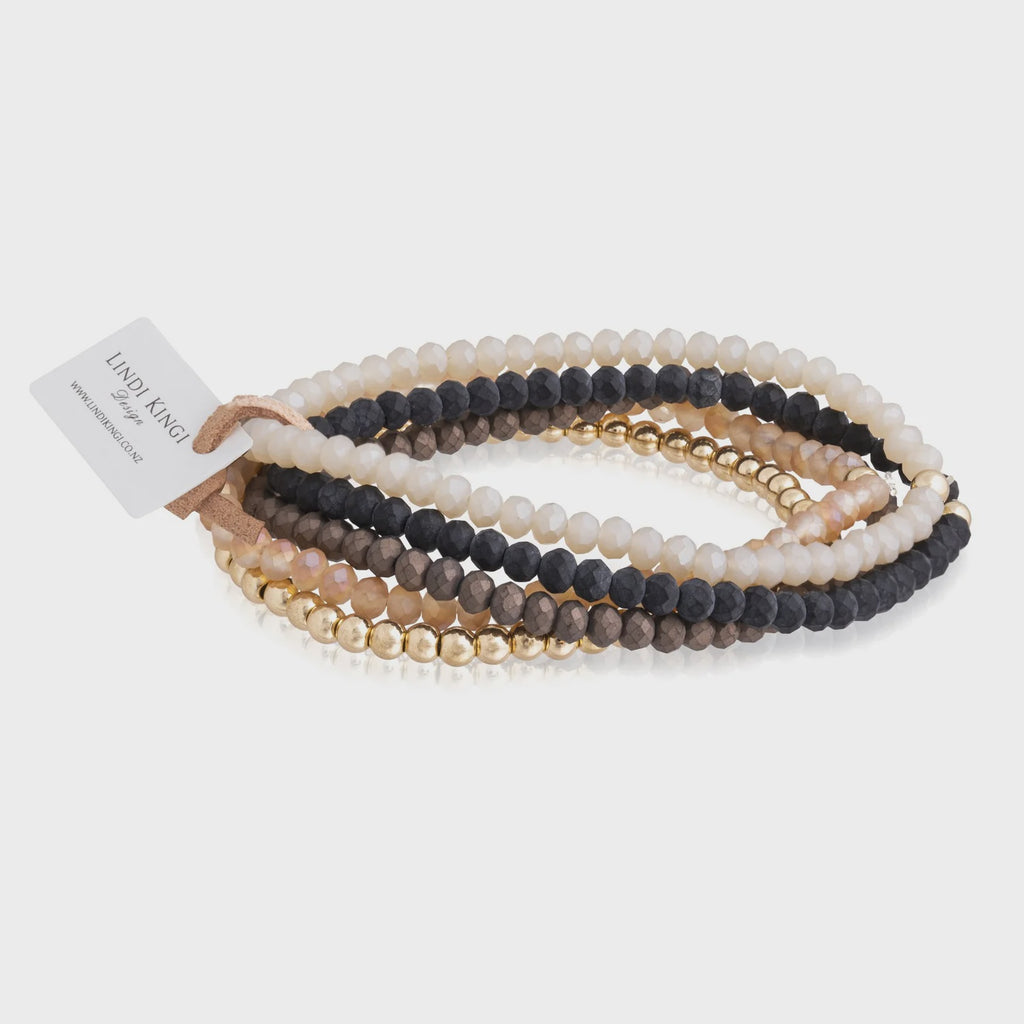 Lindi Kingi Beaded Bracelet Set Bronzed