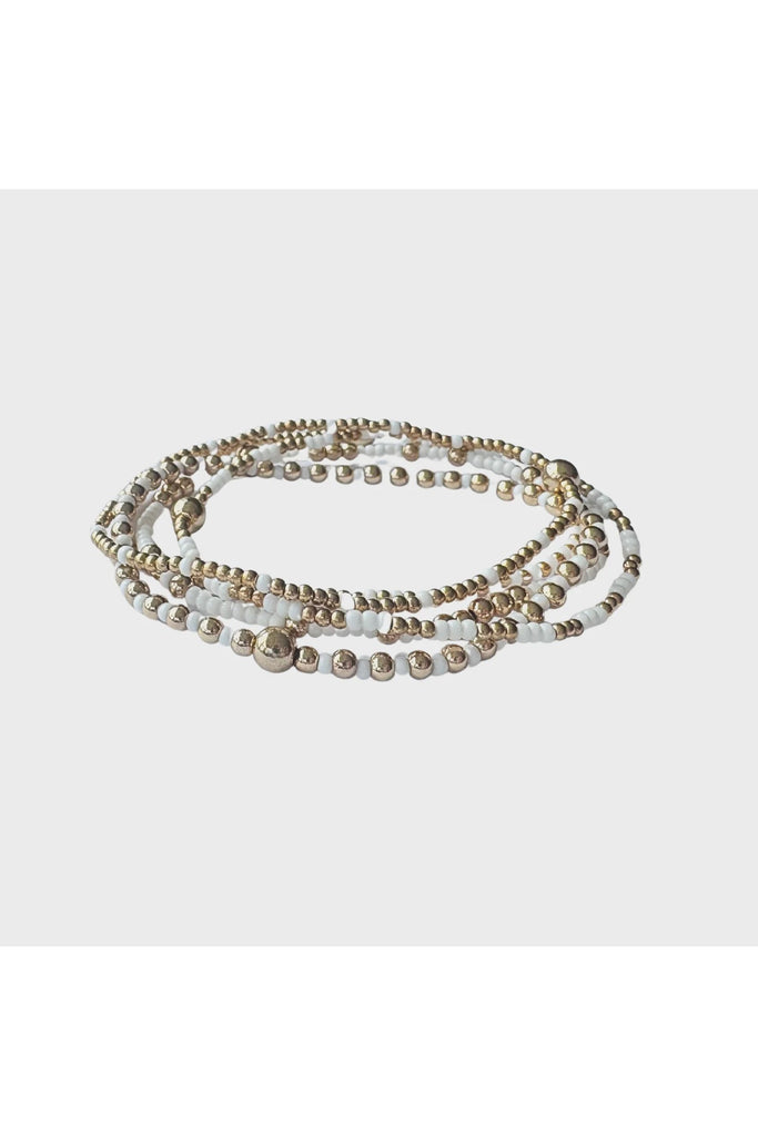 Beaded Bracelet Set | Blanc Costa Bracelets + Bangles Lindi Kingi