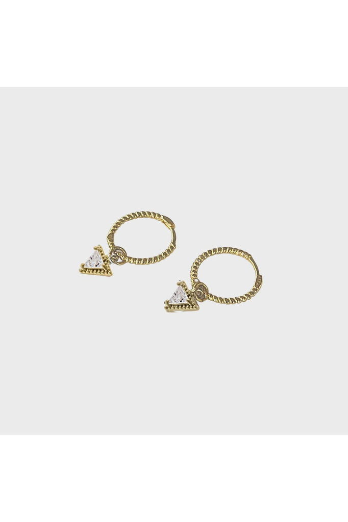 Lindi Kingi Prism Engraved Sleeper Earrings Gold
