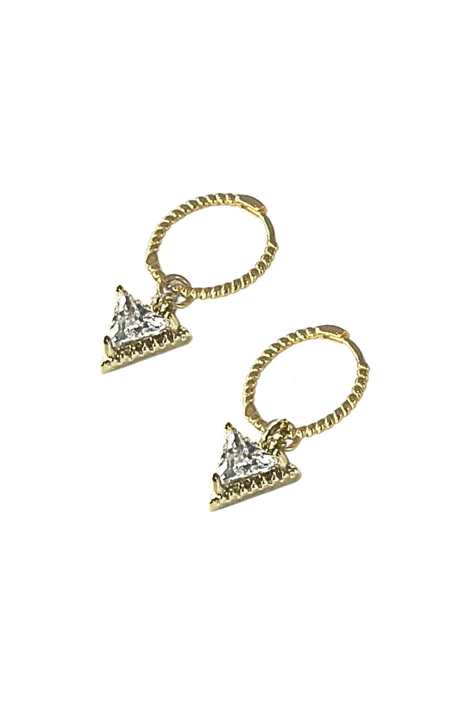 Lindi Kingi Prism Engraved Sleeper Earrings Gold