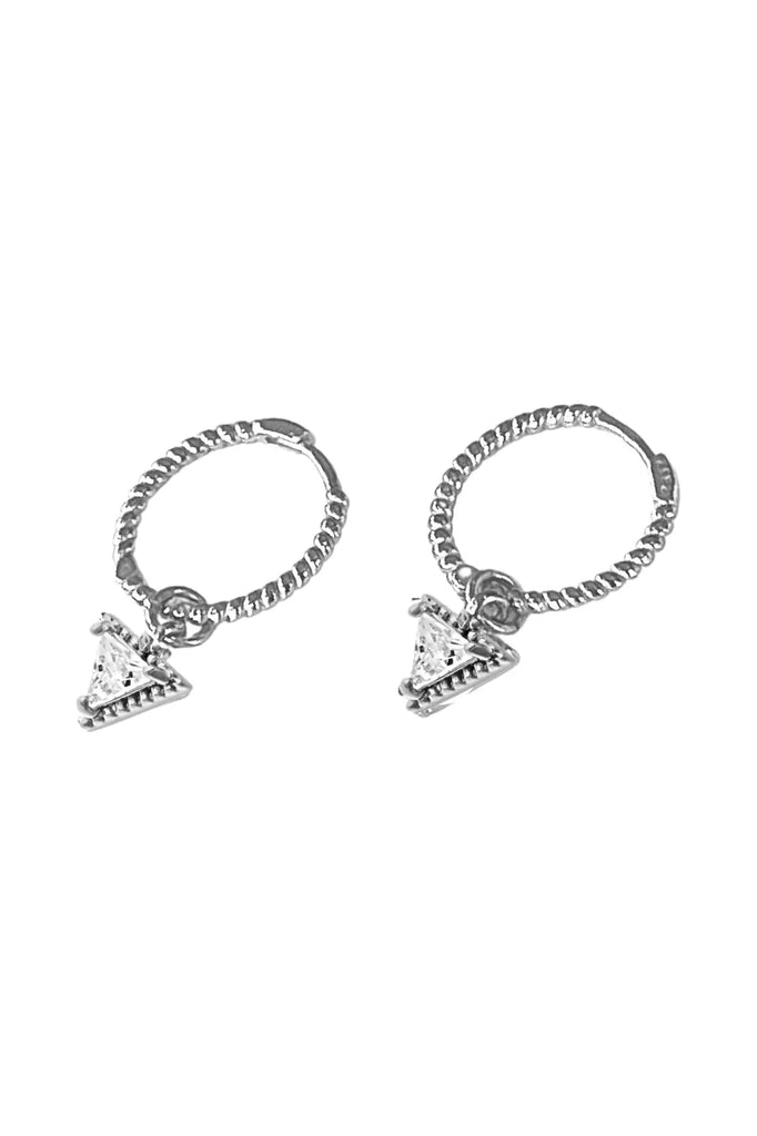 Lindi Kingi Prism Engraved Sleeper Earrings Silver