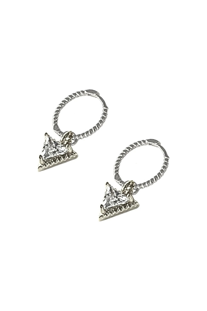 Lindi Kingi Prism Engraved Sleeper Earrings Silver