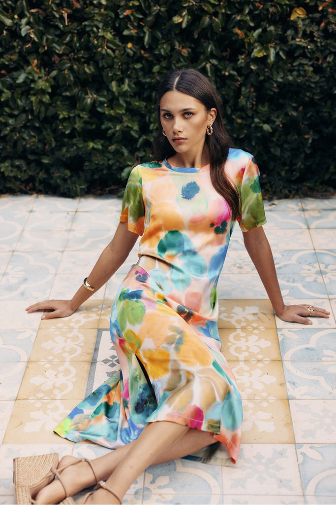Multi Coloured Free Spirit Midi Dress from Loobie's Story